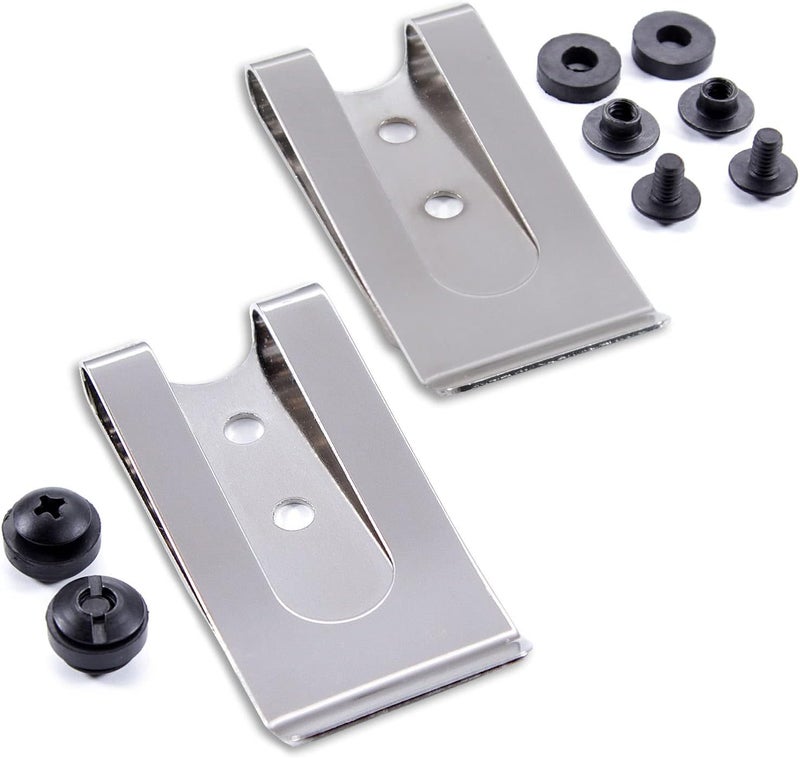 Holstex HolsterSmith Universal Metal Belt Clip - fits up to 2.0 inch Belts - Nickel & Black Finish – with Mounting Hardware - Image 1